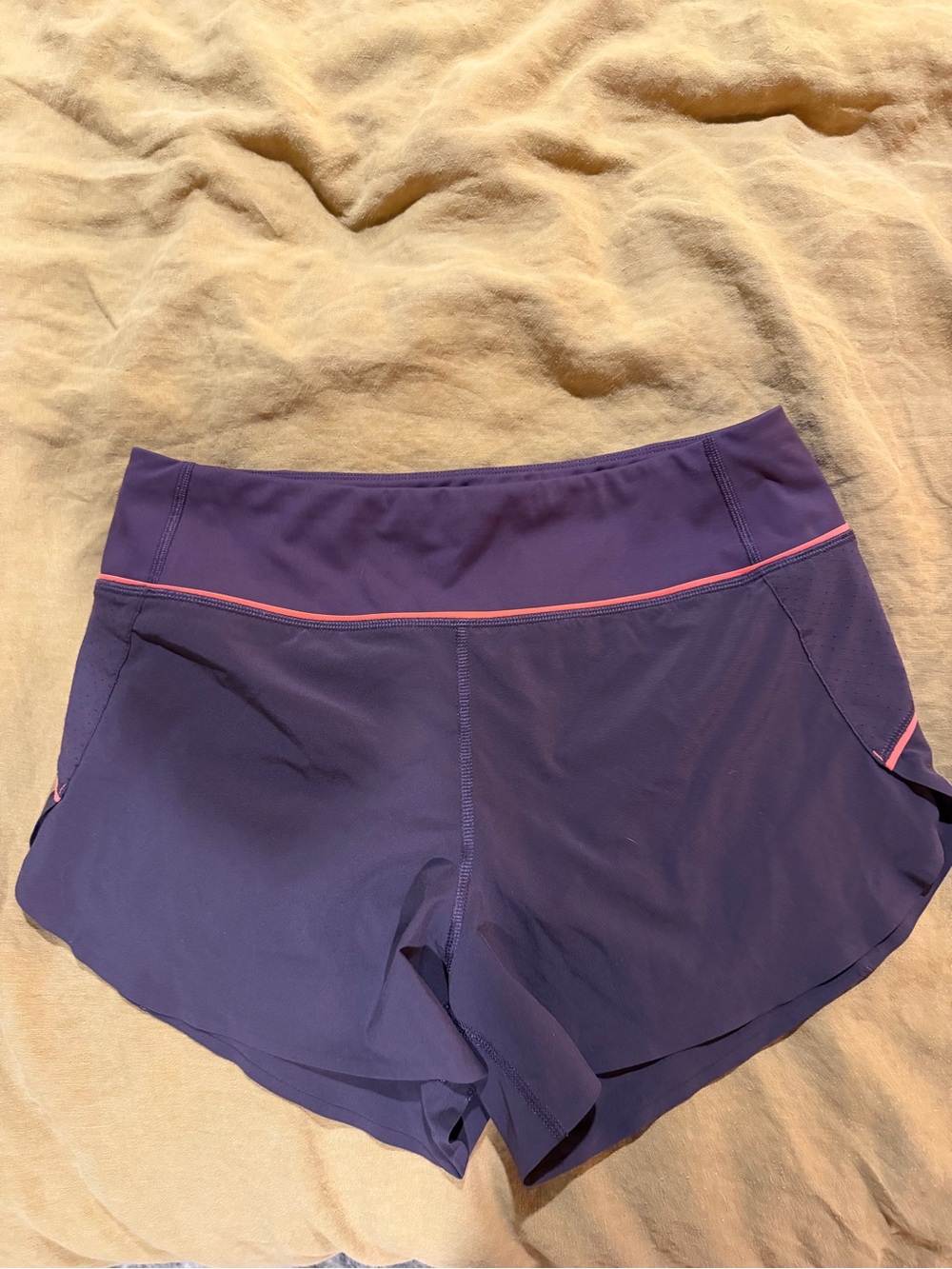 Women’s Athleta Performance Shorts in Purple with Pink Trim